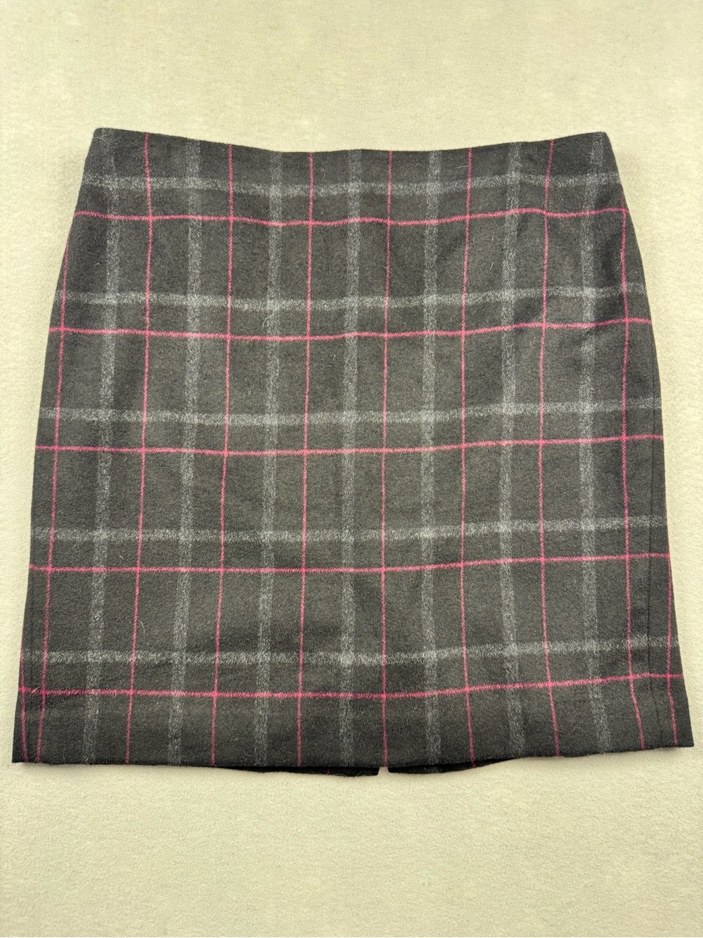 Talbots Skirt Womens 14 Petite Black Windowpane Plaid Flannel Academia Preppy